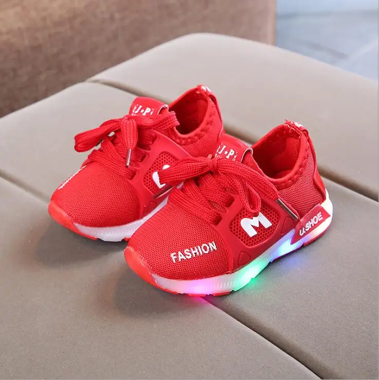 New Children Luminous Shoes Boys Girls Sport Running Baby Flashing Lights Fashion Sneakers Toddler Little Kid LED | Детская одежда и