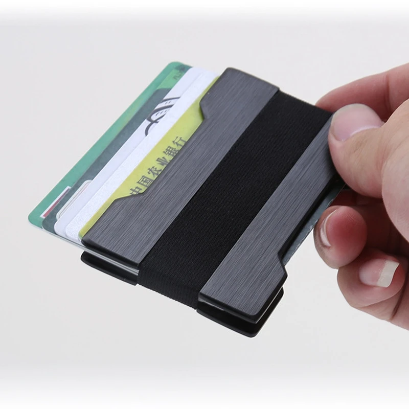 Тонкий алюминиевый держатель для кредитных карт с Rfid защитой мужчин и женщин