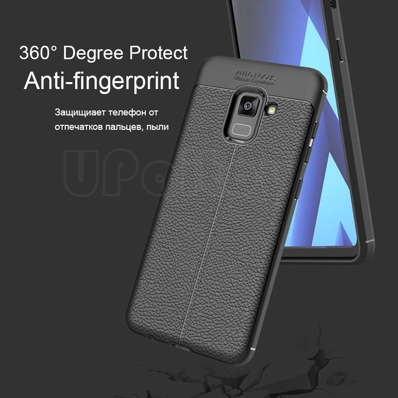 UPaitou Мягкий чехол из ТПУ для Samsung Galaxy A7 2018 кожаный с текстурой силиконовый
