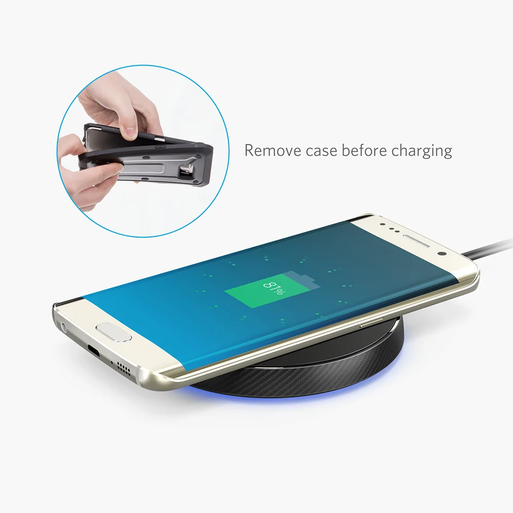 Anker Беспроводной Зарядное устройство для iPhone 8/8 Plus iPhone X Galaxy Note 5 S7/S7 edge/S6/S6 edge/S6 edge+ Nexus4/5/6/7 LG G3 другие устройства