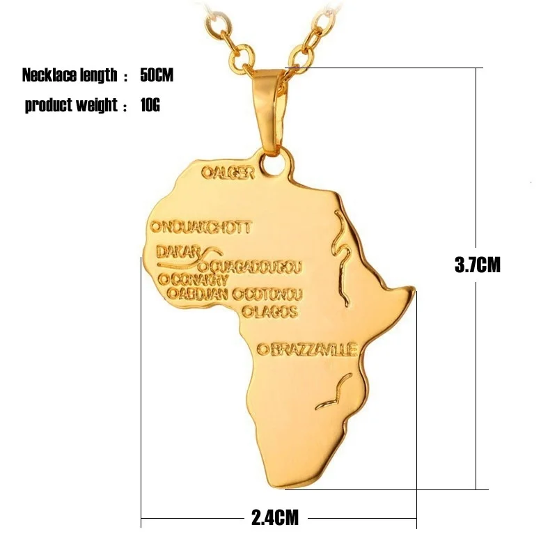 Кулон Карта Африки ожерелье африканская страна цепочка ювелирные изделия