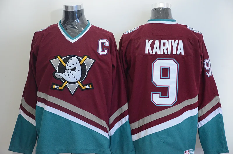 Top quality production Shop Anaheim Ducks 9 Paul Kariya Throwback Jersey Men's Black Red White Hockey Jerseys Ice St |