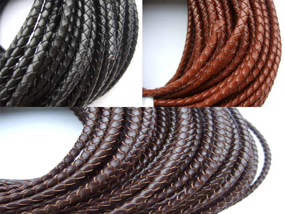 

2 Meters 4mm/5mm/6mm Round Genuine Bolo Braided Leather Cord String Lace Tong DIY Craft Jewelry Making Findings