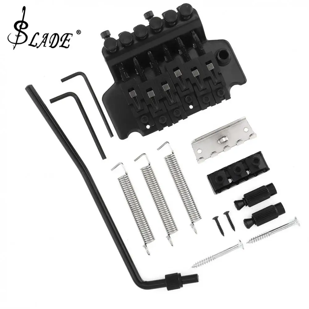 

Zinc Alloy 6 String Double Roll Tailpiece Saddle Tremolo Bridge System Silver / Black Optional