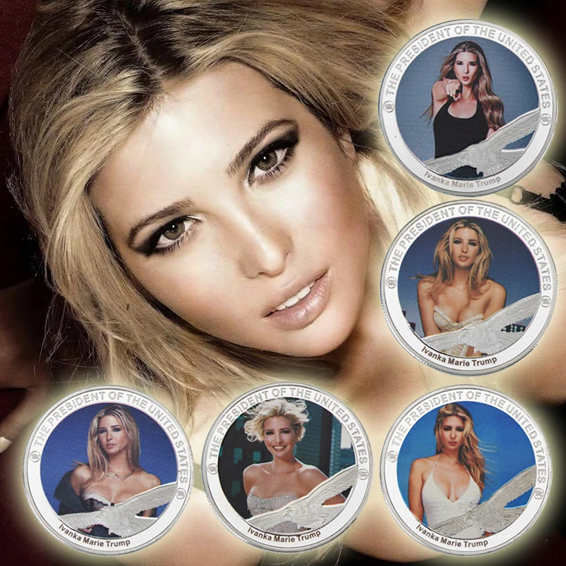 WR 5 шт. знаменитая модель США Ivanka Marie Trump Посеребренная монета с чехлом пикантная