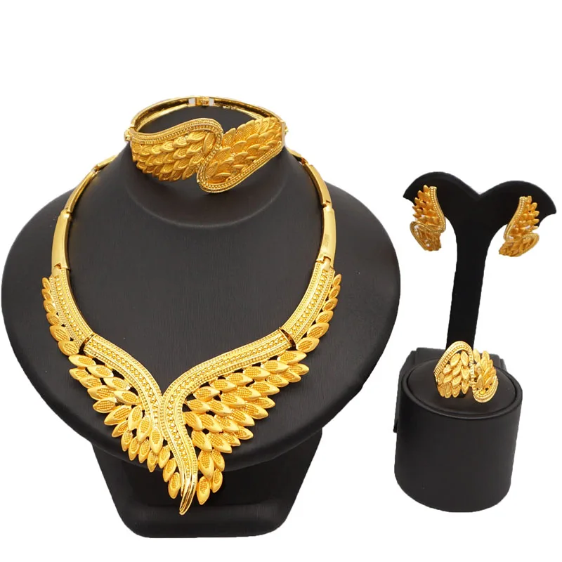 Модное ожерелье 24k ювелирные изделия золотые наборы Оптовая торговля