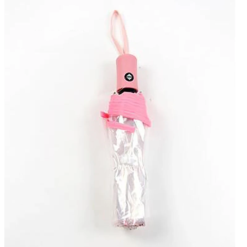 same-pink edge Прозрачный автоматический зонт Paraguas, Зонт от дождя для женщин и мужчин, зонт от солнца и дождя, компактный складной зонт с защитой от ветра, прозрачный зонт CS - Цвет: same-pink edge