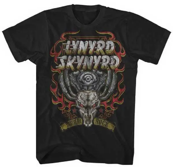 LYNYRD SKYNYRD двигатель череп Футболка фирменная Новинка официальный camisas para caballero de