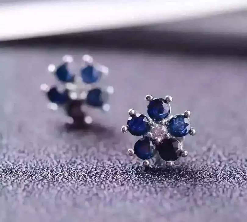 Серьги ZHHIRY из натурального сапфирового камня серьги серебра 925 пробы с
