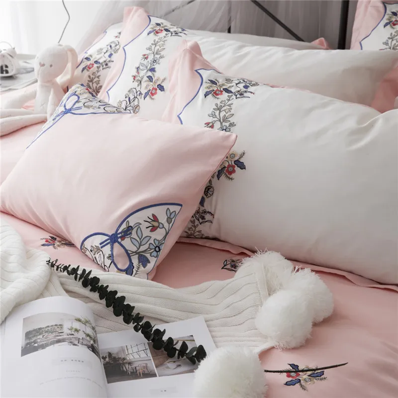 2018 розовое постельное белье для девочек цветочный вариант пододеяльник комплект