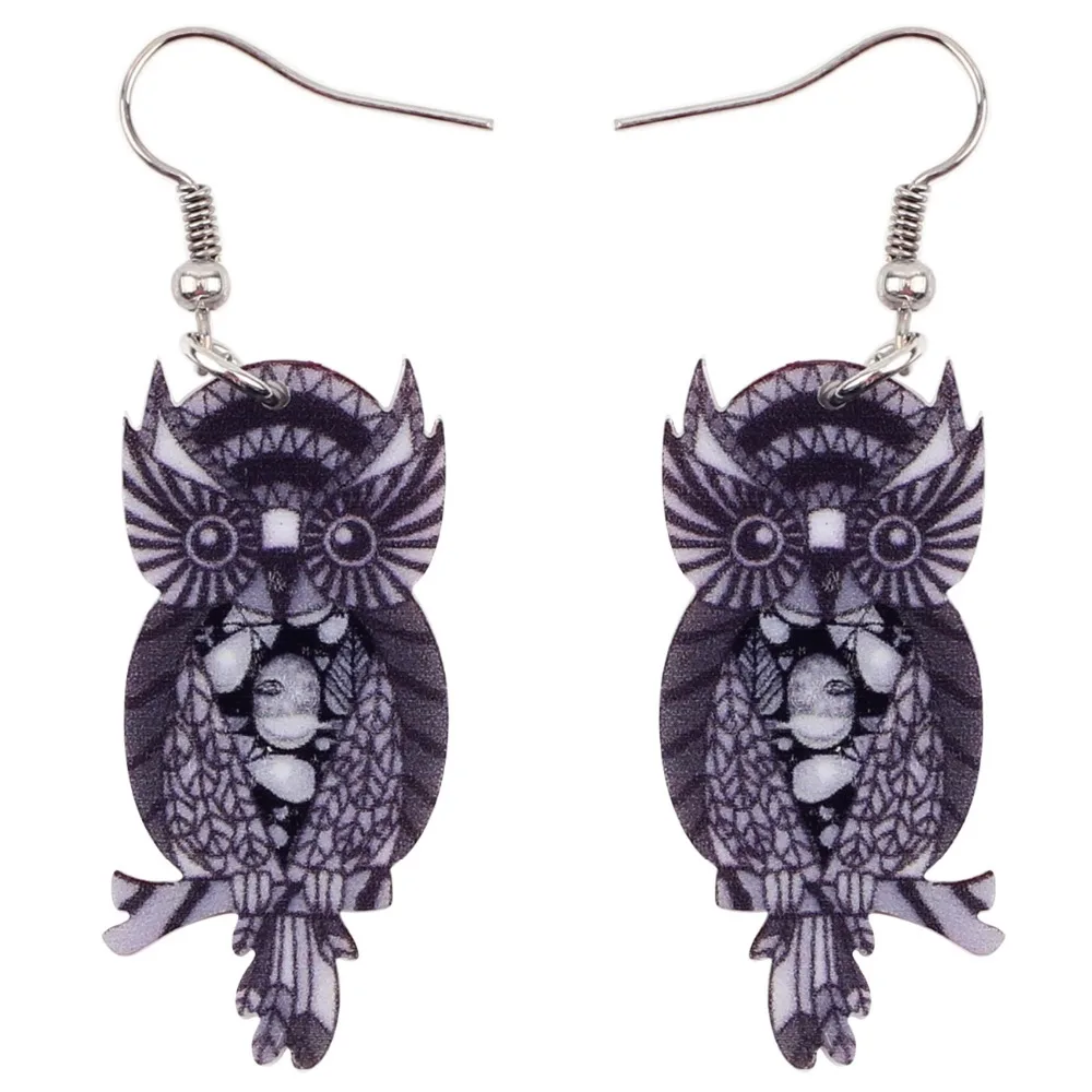 WEVENI акриловые серьги-гвоздики с животными свисающие длинные серьги совами и