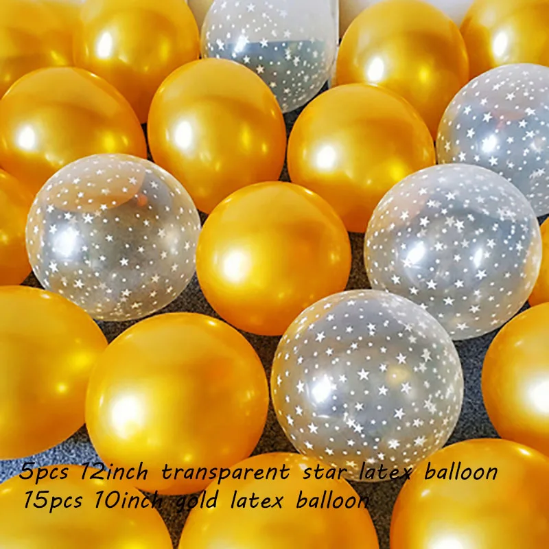 gold t-star 20 шт. 12-дюймовый чернильно-синий прозрачный латексный шар со звездами с днем рождения 2,2 г розовый белый Гелиевый шар принадлежности для украшения свадебной вечеринки - Цвет: gold t-star