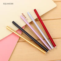 squmider 5 pcs creative 0 5mm black red ink mental gel pen cute kawaii pens for kids gift office school supplies