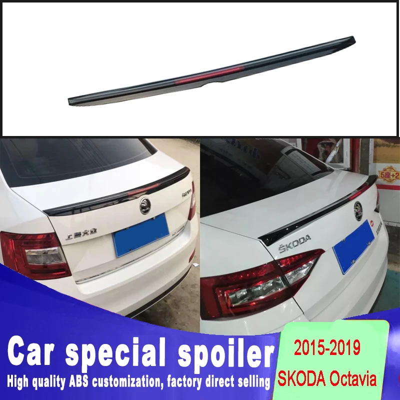 

2015 2016 2017 2018 2019 model For Volkswagen SKODA Octavia by red light rear trunk spoiler Curve modes wings by DIY paint color