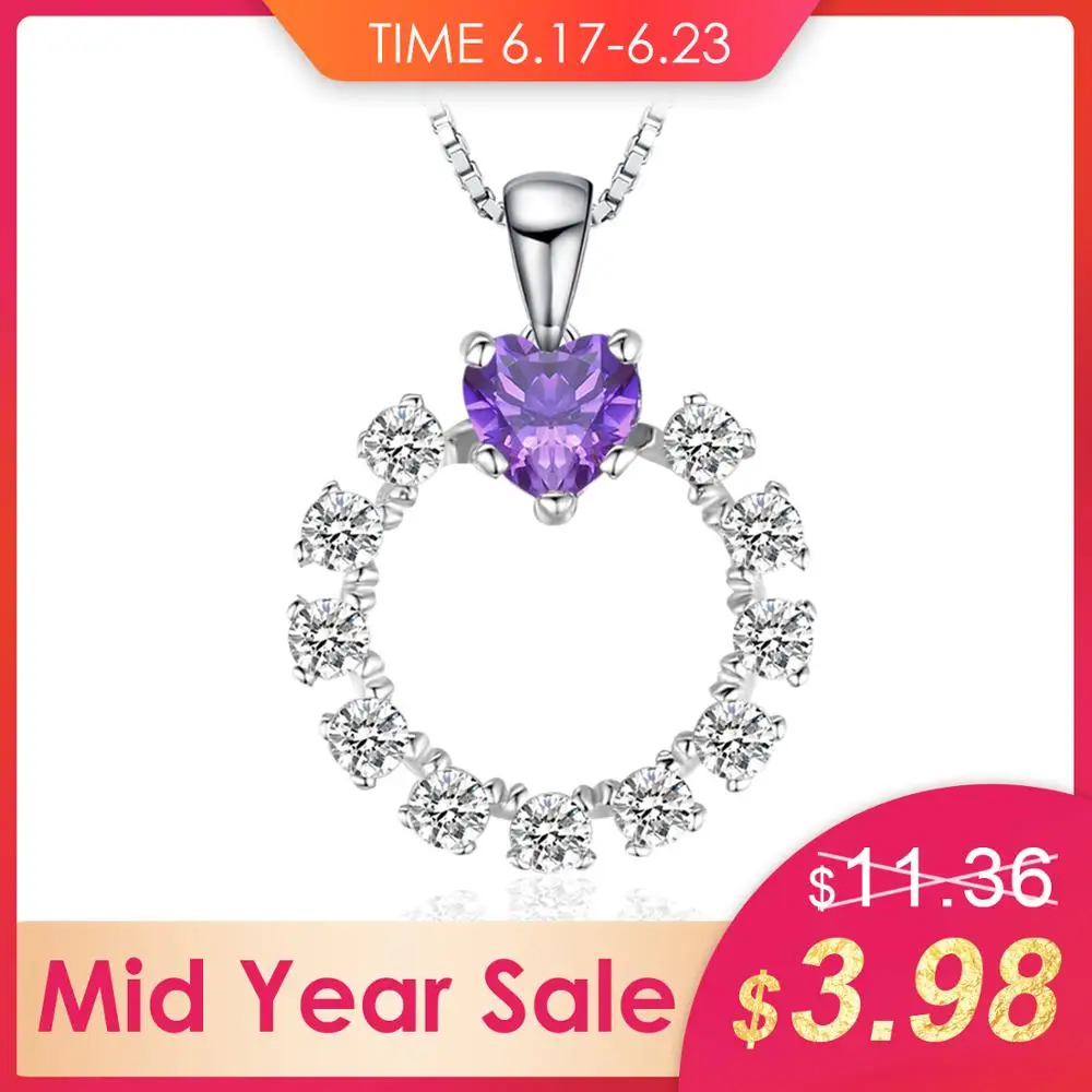 Jewelrypalace сердце любовь 1ct создан Александрит Сапфир кулон 925 стерлингового серебра