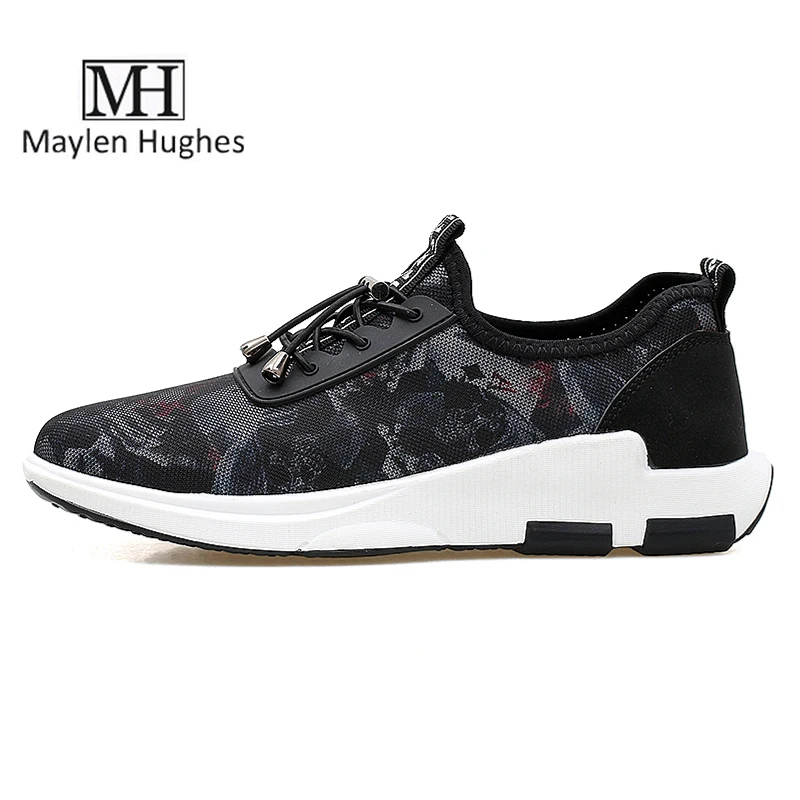 MH высокое качество 2017 Мужская обувь Для мужчин граффити Повседневная Обувь