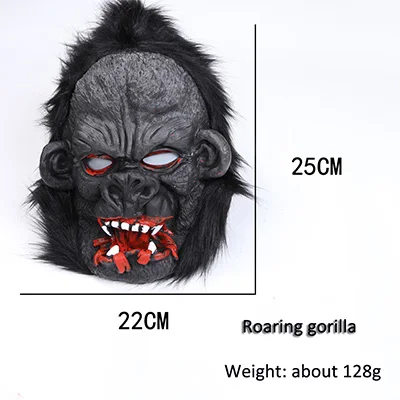 roaring gorilla Реалистичная Карнавальная маска для мужчин, черная маска гориллы, Вечерние Маски для взрослых, маска для Хэллоуина, силиконовая маска для маскарада, латексная маска - Цвет: roaring gorilla