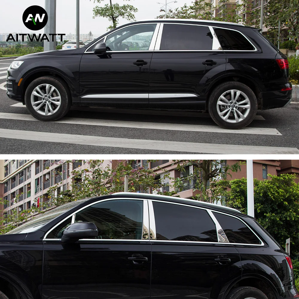 Подходят для Audi Q7 2016 2017 2018 центральные колонны из нержавеющей стали A + B C оконные