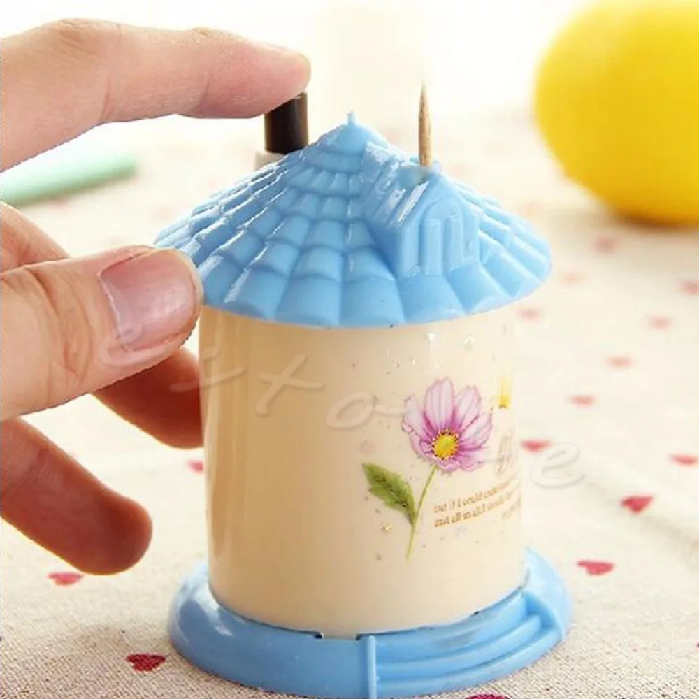 Creative Automatic Portable Toothpick Box Holder Small House Mode Dispenser |