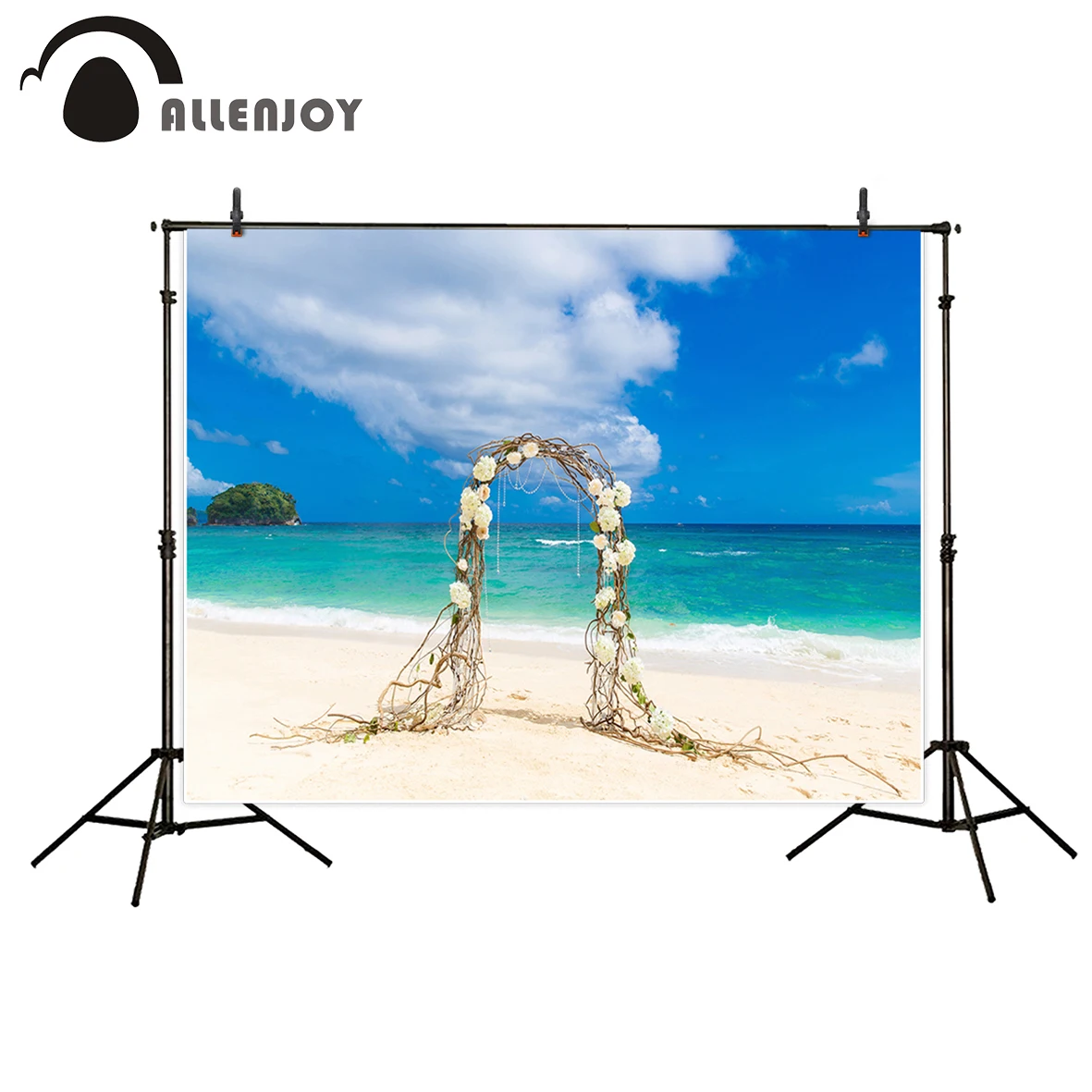 

Allenjoy фон для фотосъемки свадьбы море пляж цветок дверь облако фон Фотофон фото реквизит декор фотосессия