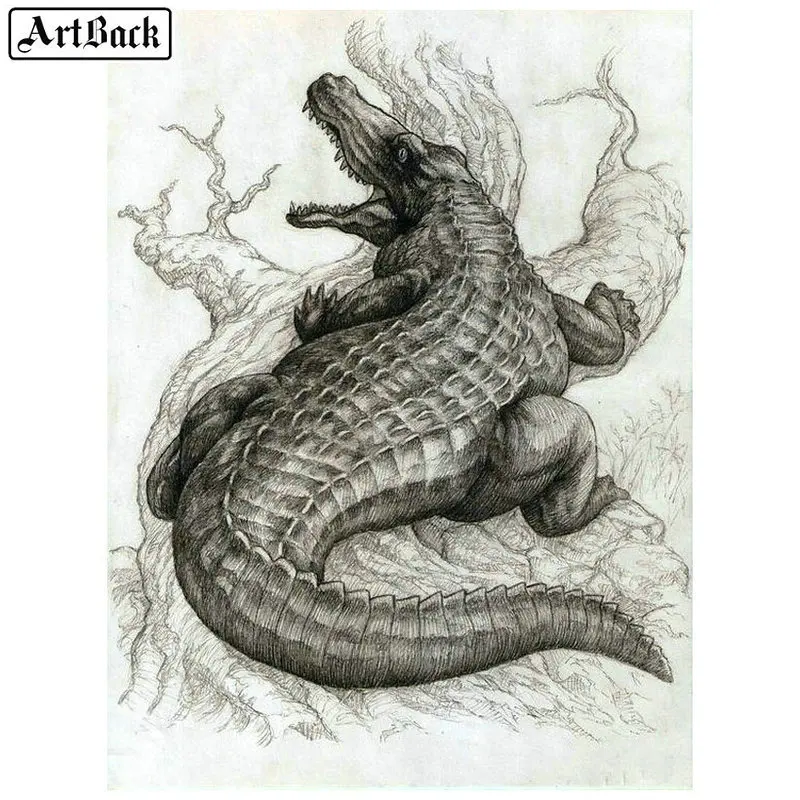 Алмазная живопись крокодил 5D сделай сам животное полное квадратное/Круглое