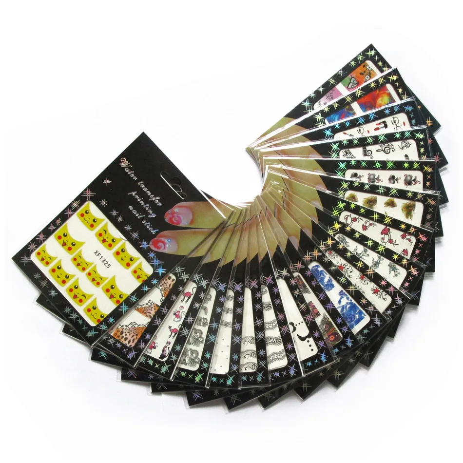 Addfavor 38 Простыни Детские переноса воды Дизайн ногтей Стикеры цветок французский