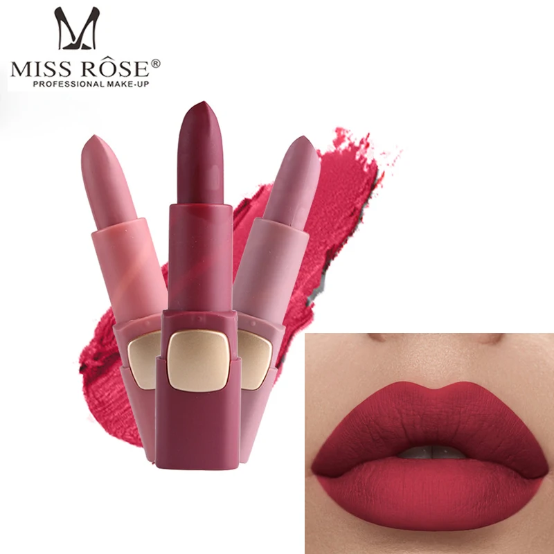 Матовая Косметическая Помада Miss Rose водостойкая помада с рубинами и красными 18