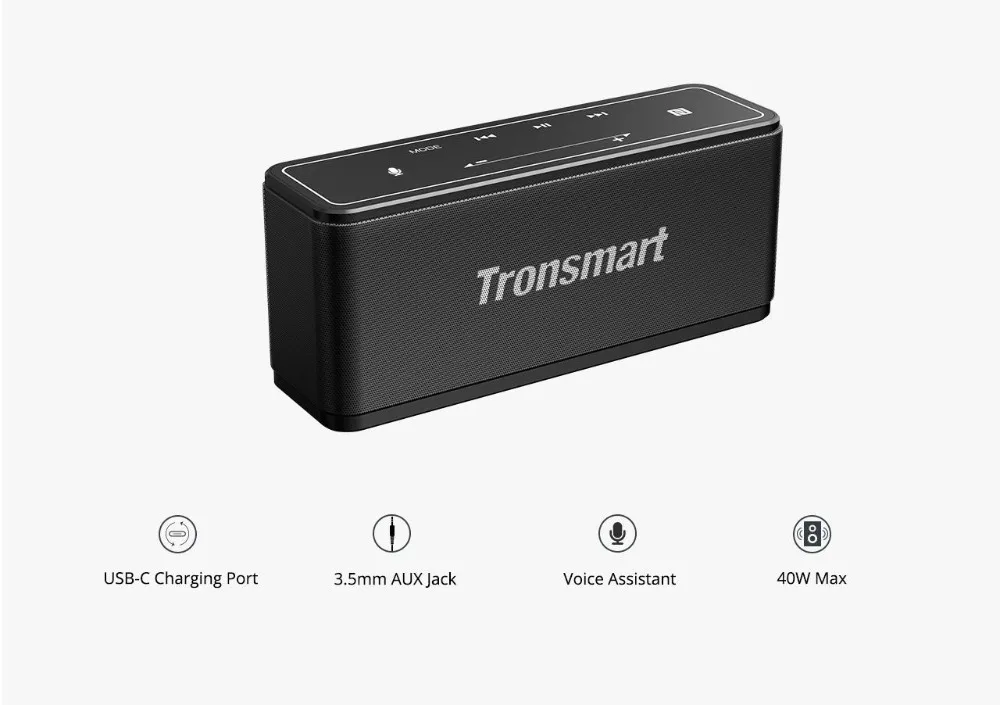 Tronsmart Mega Bluetooth динамик портативный беспроводной динамик 3D цифровой звук TWS 40 Вт Выход NFC MicroSD портативный динамик