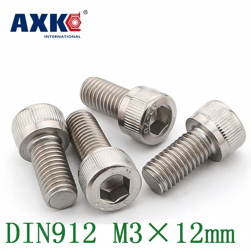 Винты по дереву Бесплатная доставка 100 шт./лот Метрическая резьба Din912 M3x12 мм M3 * 12 304