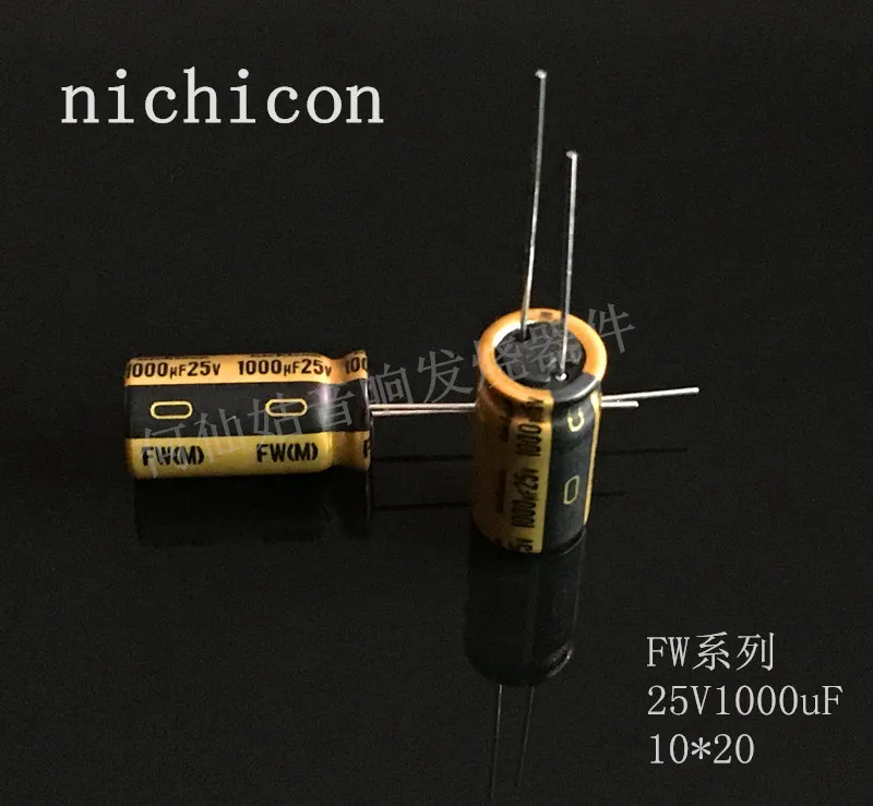 10pcs/20pcs nichicon acoustic capacitance FW series 25v1000uf 10*20 audio super capacitor electrolytic capacitors free shipping