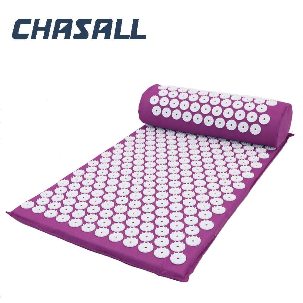 Акупунктурный Массажный коврик-подушка Chasall для снятия боли в спине шеи