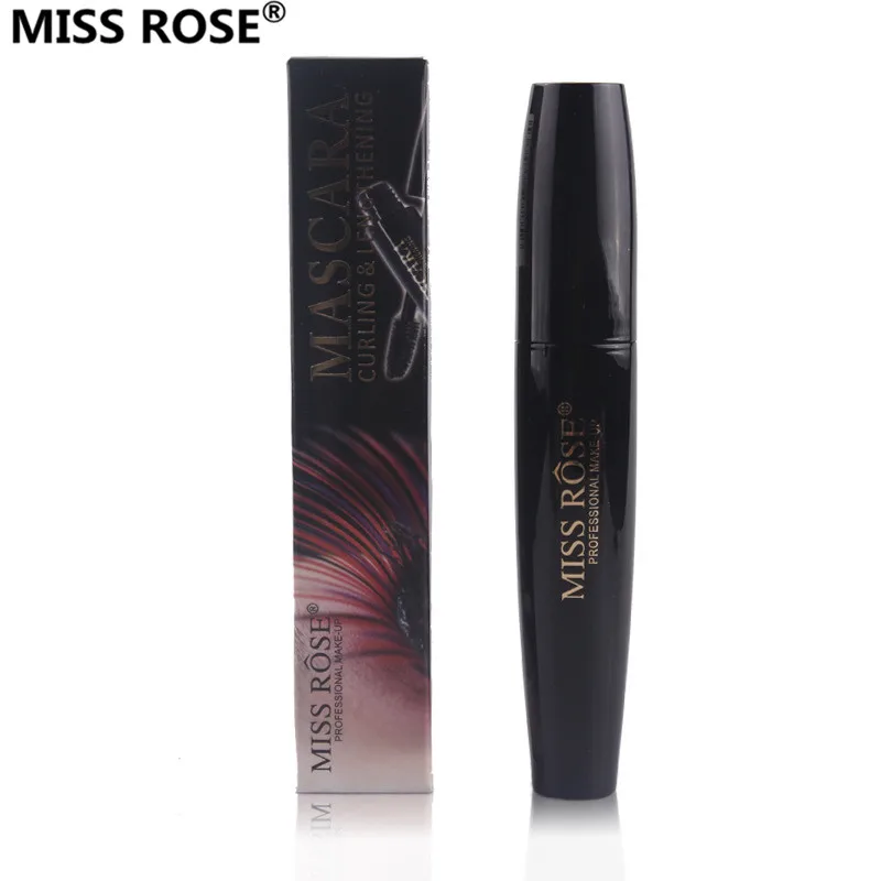 Бренд miss rose водонепроницаемый максимальный объем 4d волокно черная Толстая чувственная тушь для ресниц стойкий макияж для ресниц