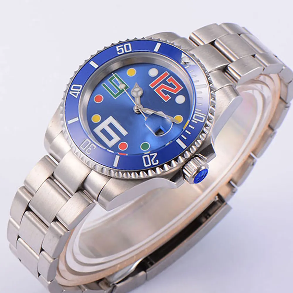 Часы мужские стерильные из нержавеющей стали 40 мм с сапфировым стеклом|Мужские