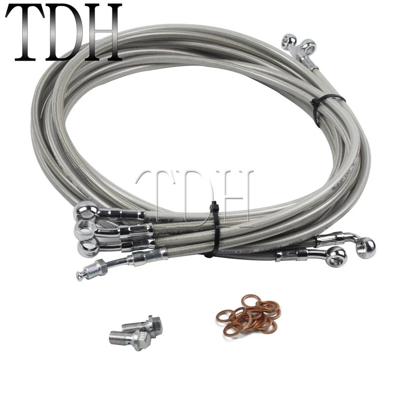 МОТОЦИКЛ хром 1"-16" Руль кабель/тормоз сцепления линия/провод ABS для Harley 14-17 Touring