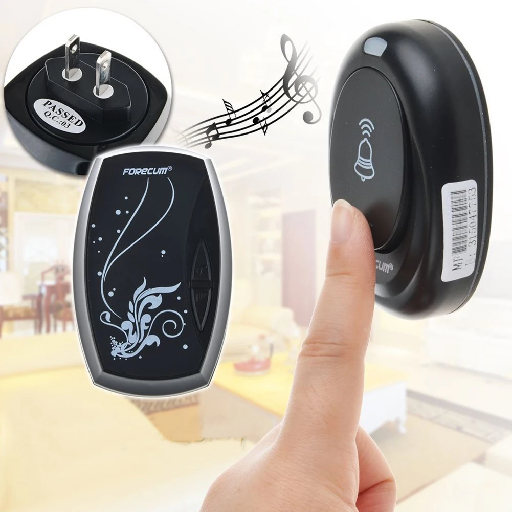 EU/US Plug Waterproof Door Bell with 36 Chimes EU Single Receiver Plug-in Type Wireless Doorbell less Smart Bells | Обустройство дома