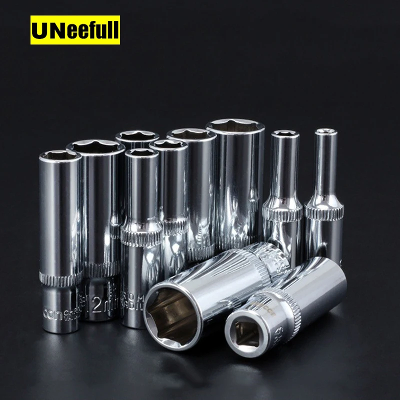 

UNeefull 1/4-Inch Drive Socket Set,chrome-vanadium steel thin tube design auto tool,Ratchet Fast Wrench Repair Tool