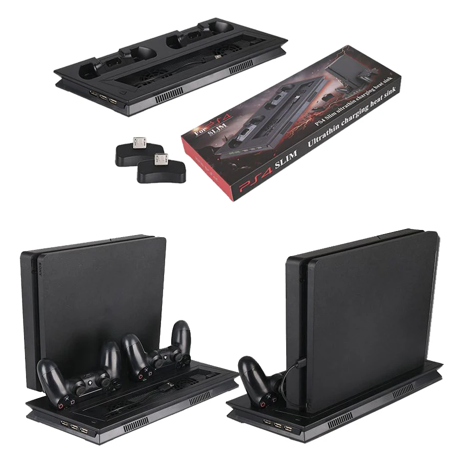 PS4 тонкий вертикальный охлаждения Подставка для зарядки PS 4 Play Station контроллера