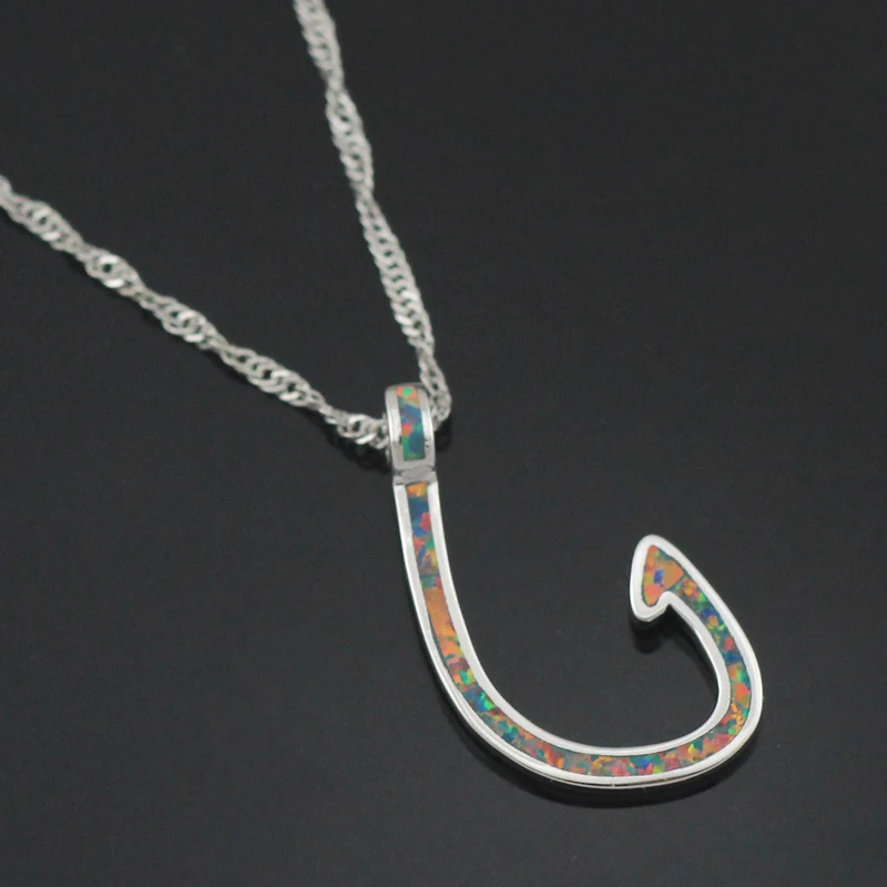 HAIMIS Коричневый Огненный Опал посеребренный Мужской Женский крючок подвеска