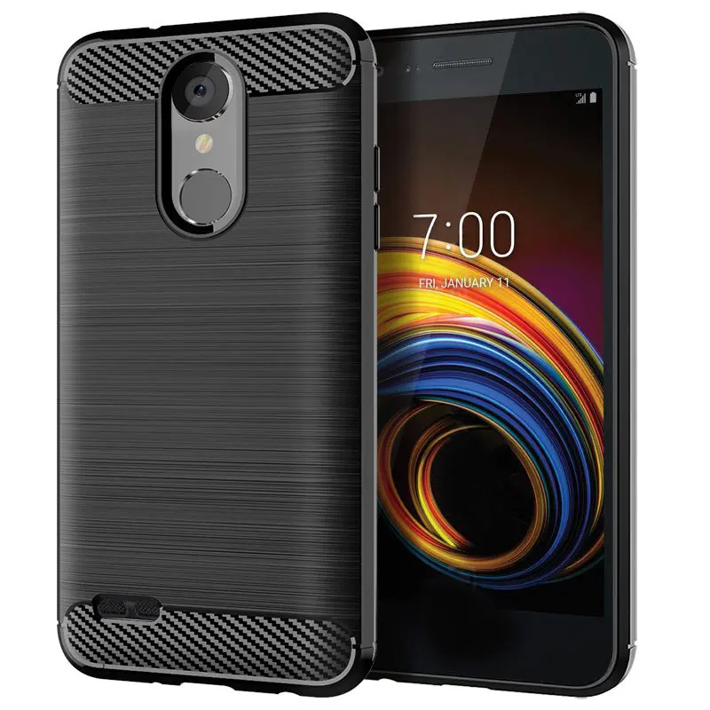 Защитный чехол для LG Tribute Empire из углеродного волокна мягкий силиконовый телефона