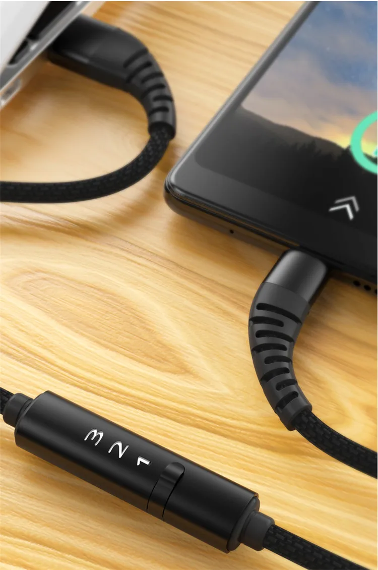 Ranboda 2 м USB 3,0 Micro USB кабель 3A Быстрая зарядка с таймером и выключателем питания для телефона Android нейлоновый плетеный металлический разъем