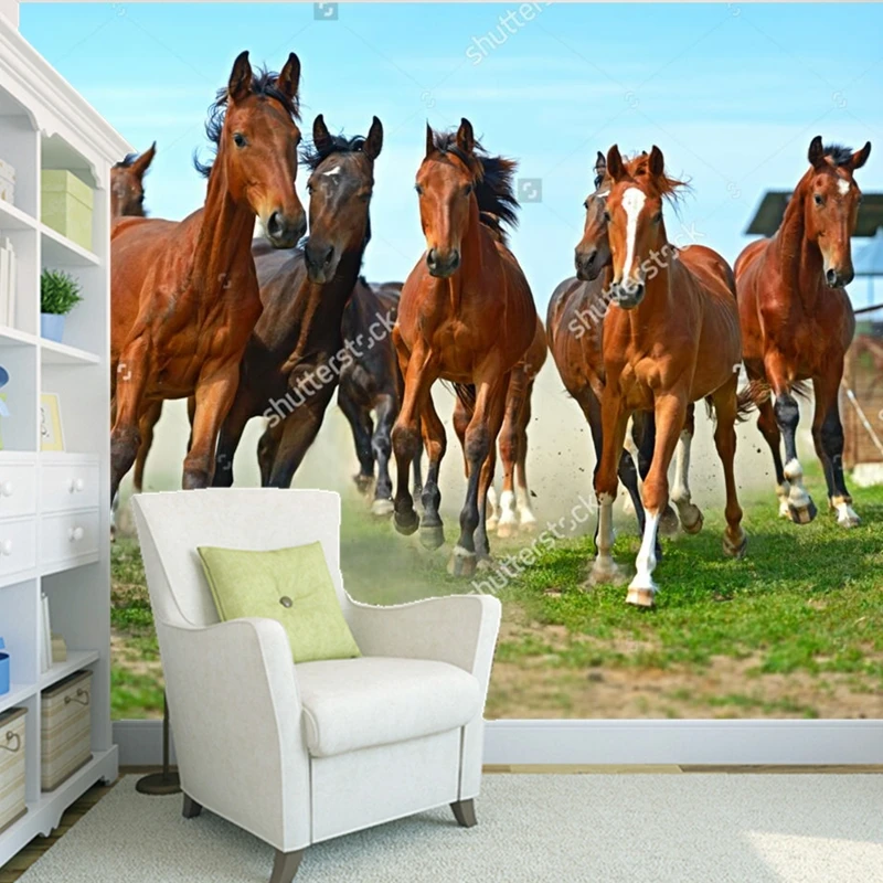 Изготовленные на заказ современные обои табун лошадь 3D фотообои для гостиная
