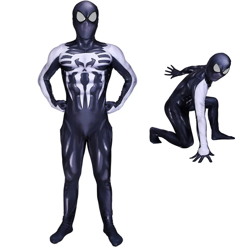 Фильм Venom Человек-паук Маска к костюму для косплея супергероя костюмы на Хэллоуин Для мужчин мальчиков зентай-костюм комбинезон комплект для детей и взрослых