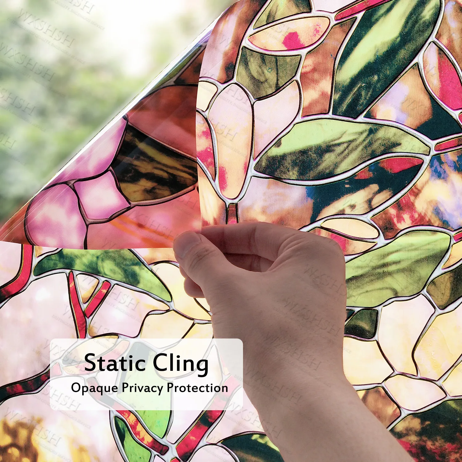 

3D Frosted Decorative Window Film Stained Glass Vinyl Adhesive Film Static Anti-UV Cling Privacy Protective Sticker for Home