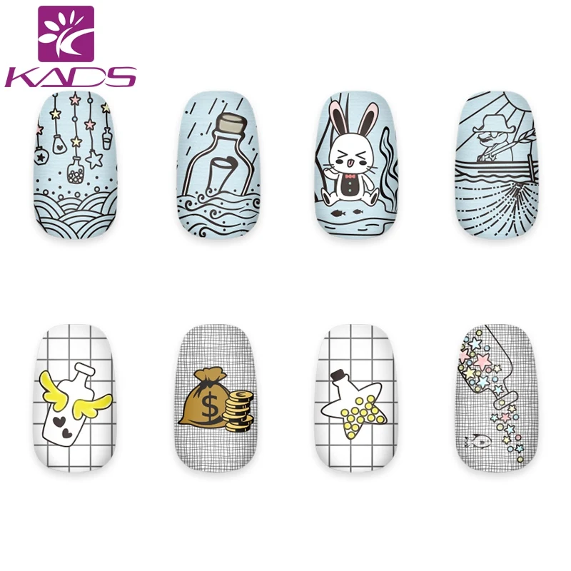 

KADS Ocean 007 Drifting bottle Design nail art templates For nail art image plate Stainless Steel DIY Template art stencil