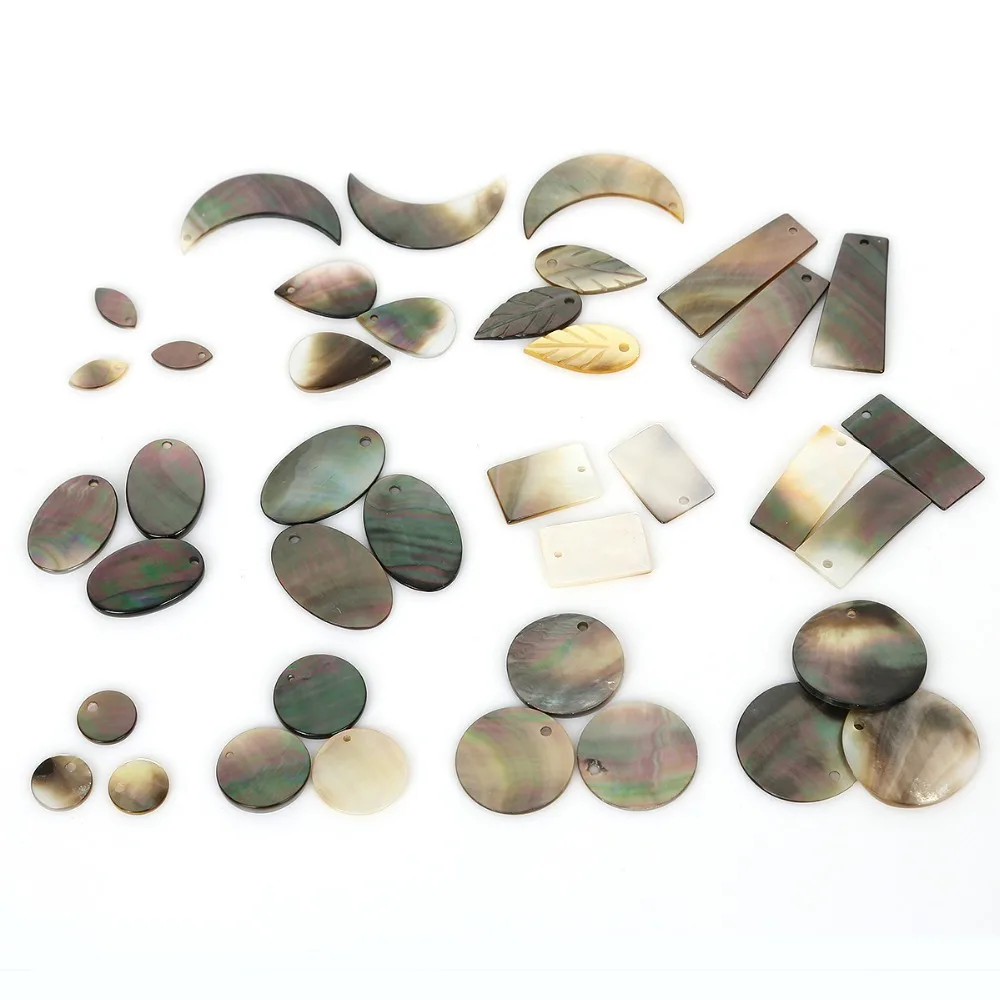 Новинка 6 шт./лот черный круглый корпус камень разный размер отверстия 1 5 мм