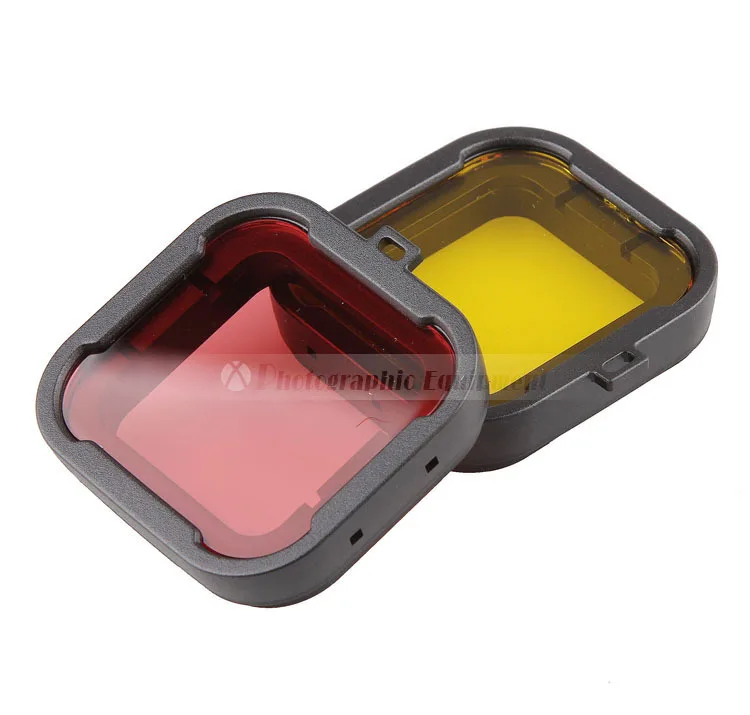 2 шт. желтый/красный цветной поляризатор УФ фильтр для объектива мини видеокамеры