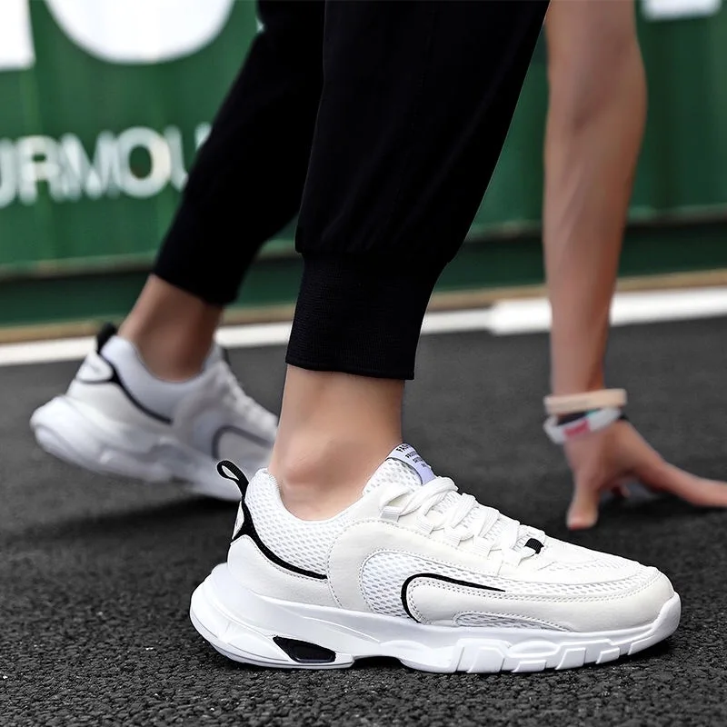 SMTZZJ 2019 Breathable Men Sneakers Male Summer Autumn Shoes White Black Gray Lightweight Thick Bottom Comfortable Casual | Обувь