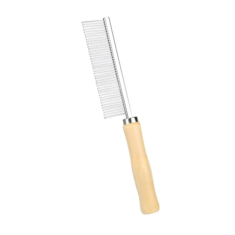 

Dog Cat Hair Grooming Combs Single Row Wooden Handle Grooming Comb For Small Dogs Cats Removing Hair Knot Pet Supplies For Puppy