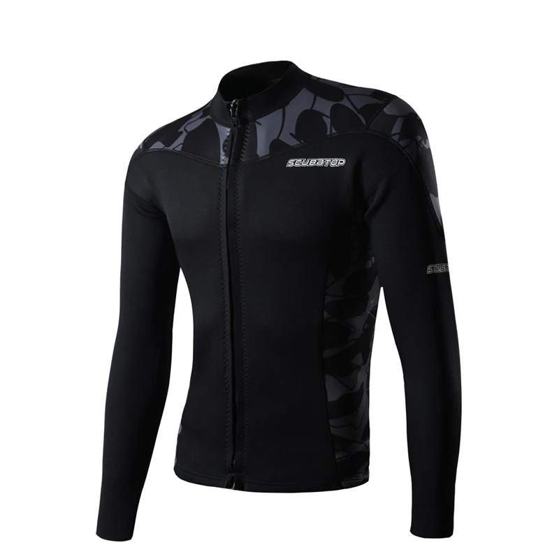 2 mm Korean diving suit male long sleeve wetsuit zipper clothes surf wear top jacket diving surfing watersports