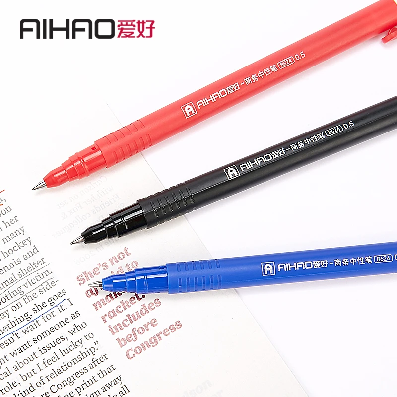 Бренд Aihao углеродная Кепка с цветными ручками высокого качества вывеска гелевая ручка 12 шт. Свободная упаковка школьная и офисная поставка